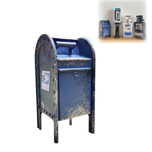 Generic Miniature American Payphone in 1:12 Scale, Mini Vintage Style Phone Booth Mailbox Model Decoration, Suitable for Collection and Scene Building Mini Dollhouse Furniture Accessories (Mailbox)