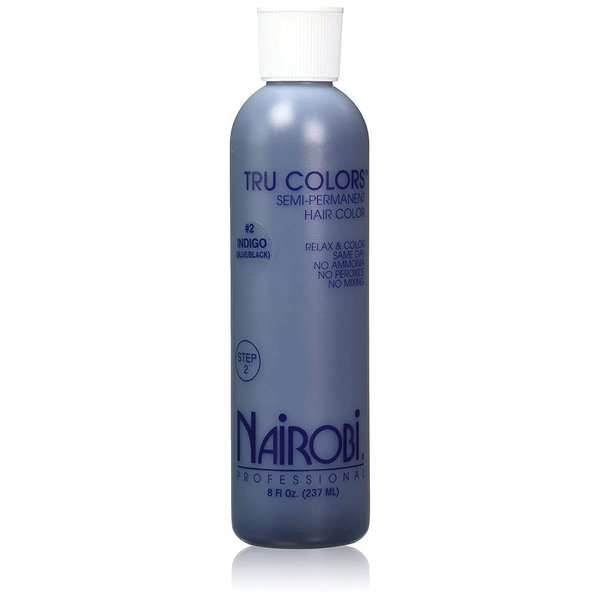 Nairobi Tru-Colors Semi-Permanent Hair Color #2 Indigo (Blue/Black) 8 oz. Hair Color Unisex