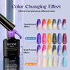 MIZHSE Color Changing Nail Polish Pearl Mood Changing Nails Polish Glitter Drawing Shell Thread Soak off UV LED Glitter Thermal Nail Gel Polish for Nail Salon Home DIY Manicure Set 6 Colors