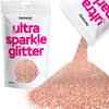 Hemway Premium Ultra Sparkle Glitter Multi Purpose Metallic Flake for Nail Art, Cosmetic Graded, Makeup, Festival, Party, Hair, Body and Eyes 100g / 3.5oz - Rose Gold