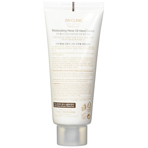 3W Clinic Hand Cream, Horse Oil, 3.38 Ounce