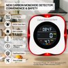 CHENGHEM Plug in Carbon Monoxide Detector, CO Detector with LCD Temperature and Humidity Display, 3-in-1 Portable Carbon Monoxide Detector for Travel,Homes Offices RV Hotel (1Pack)