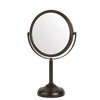 JERDON Two-Sided Tabletop Makeup Mirror - Makeup Mirror with 10X Magnification & Swivel Design - Portable 6-Inch Diameter Mirror in Bronze Finish - Model JP910BZB
