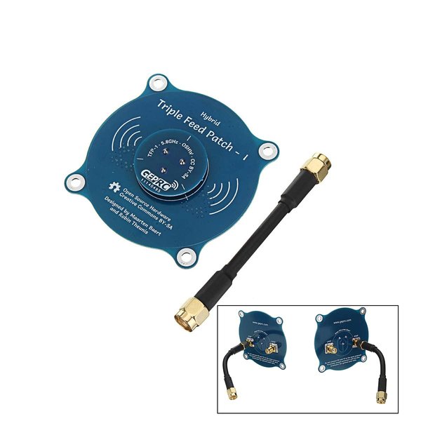 Triple Feed High Gain Pagoda Patch Antenna 5.8G 9.4dBi Directional Long Range LHCP RHCP Antenna for RC FPV Racing Skyzone 02s 03 FPV Goggle Eachine EV800D EV200D FatShark HDO HD3 (Triple Feed)