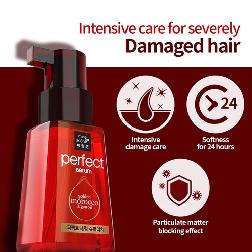 MISE EN SCENE Perfect Serum Super Rich 80ml (2.7oz) | Anti-Frizz, Hydration and Nutrition Hair Essence for Damaged, Bleached and Dry Hair | Deep Nourishing & Intensive Care Hair Oil for Lustrous Hair | Korean Hair Care Product