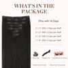 GOO GOO Clip in Hair Extensions Real Human Hair, Remy Human Hair Extensions Clip ins for Women, Natural Human Hair, 14inch 120g 7Pcs, 1B Natural black