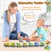 Humerry Dinosaur Toys for Kids 2-4, Wooden Magnetic Train Set, 11 PCS Number Trains Learning Activities for Kids, Birthday Gifts Infant Development Toys for Boys Girls