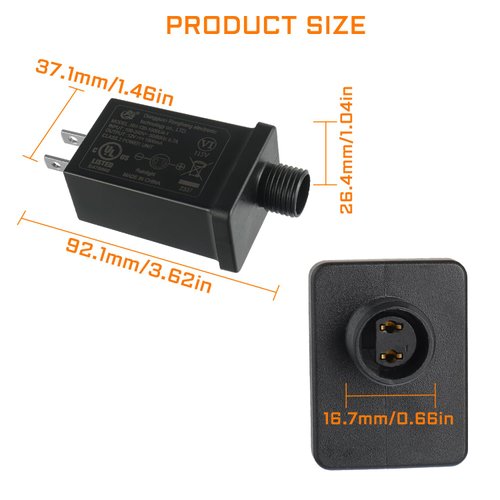 HUAREW Replacement Yard Inflatable Adapter 1A 12V Class 2 Power Supply Adapter for Christmas String Light Halloween Inflatable Decorations