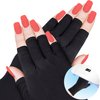 ANCIRS UV Gloves for Gel Nail Lamp, Anti UV Fingerless Gloves for Nail Art DIY Accessories, Gel Manicure UV Shield Gloves for Hand Skin Care Protection-Black