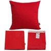 Thmyo 4-Pack 100% Cotton Comfortable Solid Decorative Throw Pillow Case Square Cushion Cover Pillowcase Sublimation Blank Christmas DIY Throw Pillow Covers for Couch Sofa(18x18 inch/ 45x45cm,Red)