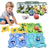 Puzzle Racer Kids Car Track Set Puzzle Racer Car Track Set with Vehicle & Puzzle Board for Kids Ages 3+ (4 Style & 4 Vehicle)