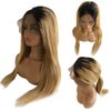 Glueless Lace Front Human Hair Wigs with Baby Hair Pre Plucked with Bleached Knots Dark Roots Ombre 1B/27 Straight Remy Brazilian Free Part 150% Density 13x4 Deep Hairline Soft Lace Wigs 20 Inch