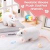 Kasyat 4 Pcs Fake Rat Stuffed Animals 7 Inch Fake Mouse Plush Toys Soft Cuddly Stuffed Mouse Realistic Rat Plushies for Christmas Costume Accessories Birthday Party Favors Prank Props(White)