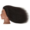 QACIEH 100% Human Hair Mannequin Head for Hairdresser Practice Styling Braiding Manikin Cosmetology Doll Training Head with Stand