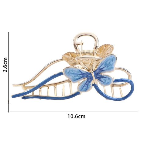 Leadigol 2PCS Alloy Butterfly Hair Clip,Rhinestone Butterfly Hair Clip Geometric Shape Hair Claw Clips for Women