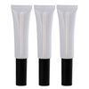 BQLZR Black Cap Plastic 15ml Empty Lip Gloss Balm Soft Tube Container with Brush Cosmetic Makeup Container Pack of 20