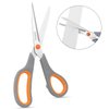 Scissors Set of 4, Premium Stainless Steel Razor Blades, Ergonomic Semi-Soft Rubber Grip, Suitable for School, Office and Family Daily Use, 9.6''/8.5''/6.4"/5.4", Orange&Gray