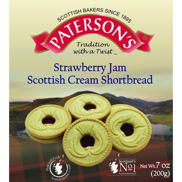 Paterson's Strawberry Jam Scottish Cream Shortbread, 200g, 7 oz, Indulgent Holiday Treats
