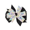 Pastel Stars on Black Hair Bow
