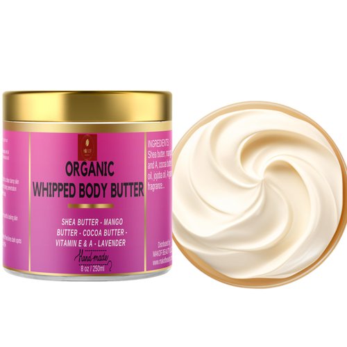 MAKOF BEAUTY Body butter cream for dry skin, cocoa butter body cream with shea butter and coconut oil, deeply moisturizing and nourishing, 8 fl oz (pack of 1)