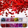 4 Boxes Iridescent Nail Glitter Sequins Set Heart Star Butterfly Shapes Glitters Flakes Sticker Manicure Accessories for Acrylic Nails/Resin/Crafts/Makeup