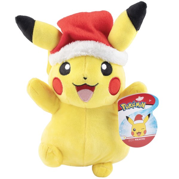 Pokémon 8" Pikachu Holiday Christmas Plush with Santa Hat Accessory - Officially Licensed - Generation 1 - Stuffed Animal Toy Figure - Stocking Stuffer Gift Kids, Boys, Girls - 2+
