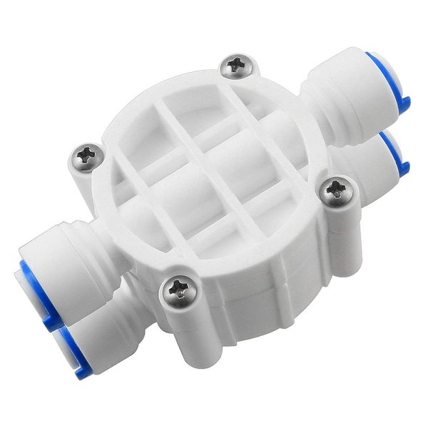 Longdex 1/4" Tube 4 Way Port Auto Shut Off Valve with Push Fittings For RO Reverse Osmosis Water Filter System