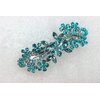 Faship Gorgeous Teal Crystal Flower Barrette Clip