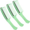 3 Packs Hair Comb, Comb with Roller, Detangling Comb with Roller Integrated Roller Hair Comb, Anti Splicing Comb for Salon Barber Hair Dye (Green)
