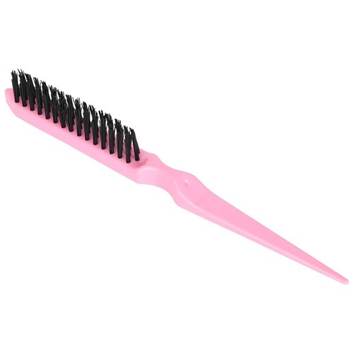 Teasing Brush, Teasing Hair Brush, Plastic Handle Teasing Comb,Travel Portable Nylon Hair Beard Brush Styling Tool for Hair Sectioning for Edge Control Backcombing (Pink)