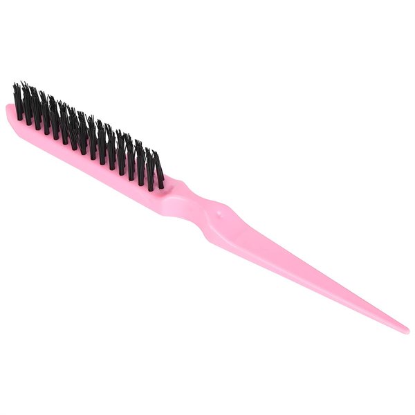 Teasing Brush, Teasing Hair Brush, Plastic Handle Teasing Comb,Travel Portable Nylon Hair Beard Brush Styling Tool for Hair Sectioning for Edge Control Backcombing (Pink)