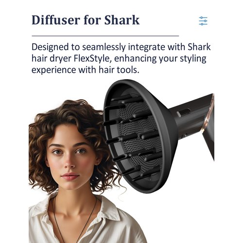 Diffuser Attachment for Shark FlexStyle Hair Dryer, Styling Tool for Wavy, Curly, Coily Hair, Enhance Natural Curls Accessories for Flex Style Blow Dryer Styler
