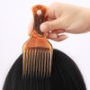 Hair Pick Afro Comb No Frizz Hair Lift Pick Comb Wig Braid Hair Styling Comb for Hairstyle (Coffee）