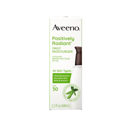 Aveeno Positively Radiant Daily Face Moisturizer Broad Spectrum SPF 30, 2.3 Fl. Oz. (Pack of 3)