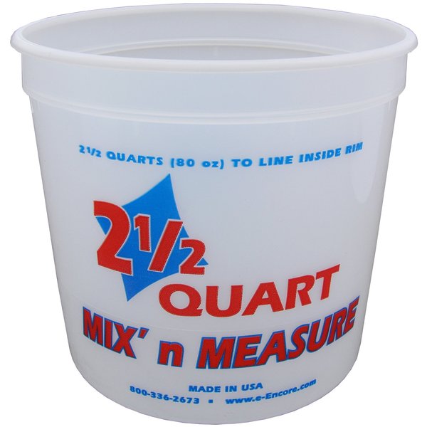 Encore Plastics 61086 Mix 'N Measure Plastic Container, 2.5-Quart