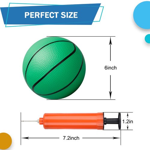 Amarlozn 6" Toddler Mini Basketball for Basketball Hoop, Small Inflatable Replacement Balls, Plastic Sandbox Hoop Toy Set, Beach Sensory Sports Game Gift for Kids 3-10, 3 PCS Rainbow
