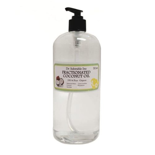 Dr Adorable - 32 oz with PUMP - Fractionated Coconut Oil - 100% Pure Natural Organic