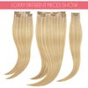 Loxxy 20Inch 110Gram 7PCS PU Tape Seamless Clip in Hair Extensions Human Hair 100% Real Remy Natural Human Hair Piano Light Golden Brown Mixed With Platinum Blonde Ultra Invisible #12/60A