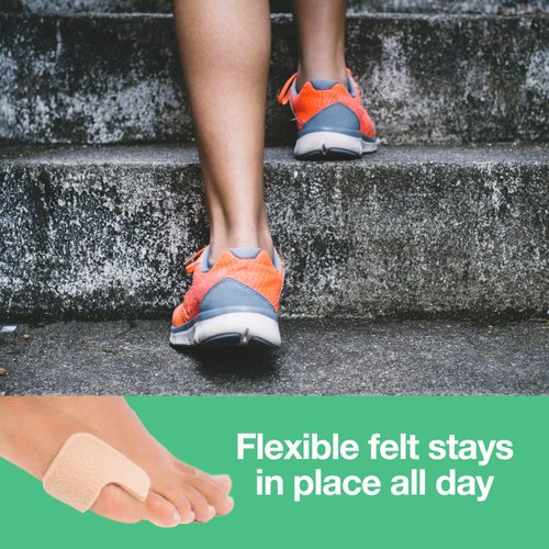 ZenToes U-Shaped Felt Callus Pads | Protect Calluses from Rubbing on Shoes | Reduce Foot and Heel Pain | Pack of 48 | 1/8” Self-Stick Pedi Cushions