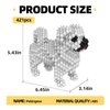 KADELE Cute Dog Building Animal Sets, Extremely Challenging STEM Building Blocks Decor for Adults Kids, Micro 3D Educational Toys for Boys Girls Ages 8 and Up, Pekingese (421 Pieces)