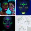 Face Gems-6Sheets Face Jewels Stick On+30g Chunky Glitter, Rhinestones Noctilucent Stickers Temporary Tattoos-Eye Body Euphoria Makeup Rave Clothes Carnival Festival Outfit Gifts For Women(3Luminous)