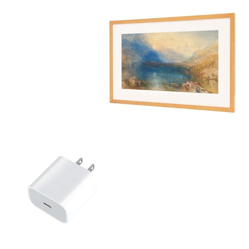 BoxWave Charger Compatible with CANVIART Canvia Smart Digital Canvas Display and Frame - PD GAN miniCube (30W), 30W Tiny PD GAN Type-C Wall Charger - Winter White