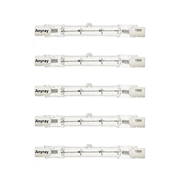 Anyray A1838Y (5)-bulbs 250W Short 120V 250 Watt J78 DE T3 78mm Halogen Lamp 3" inch long