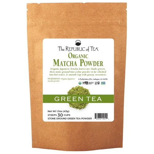 The Republic of Tea Organic Japanese Matcha Green Tea Full-Leaf Powder, 1.5 Oz Bag | Steeps 30 Cups