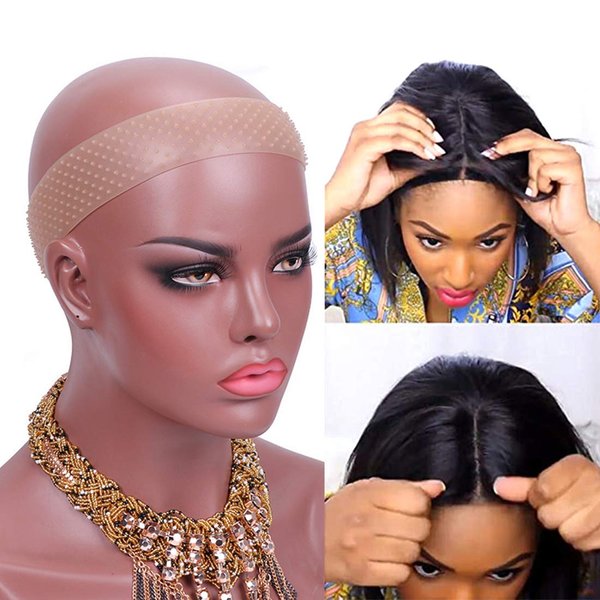Yuriait Wig Grip Band Non Slip Transparent Silicone Wig Fix Silicone Wig Grip Natural Grip Headbands for Women Comfort Elastic Wig Grip Cap for Lace Wigs to Hold Wigs Frontal (light brown)