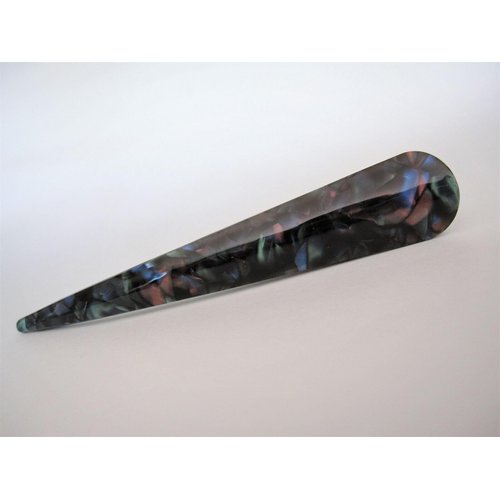Abalone shell effect marbled acrylic and metal alligator hair claw clip clamp