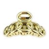 Gold hair clip plastic 3 3/8 inches long big barrette claw clamp oval chain link shiny