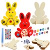 Easter Crafts for Kids, 10pcs Wooden Easter Bunny Cutouts Arts and Crafts Painting Kits for Kids Boys Girls 4-8 8-12 Easter Basket Stuffers Party Favors Activities Gifts Spring Home Decorations