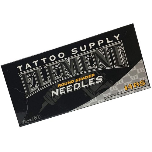 Element Tattoo Supply - Tattoo Needles - Long Bar - Round Shader - Box of 50 - Long Taper - 14RS
