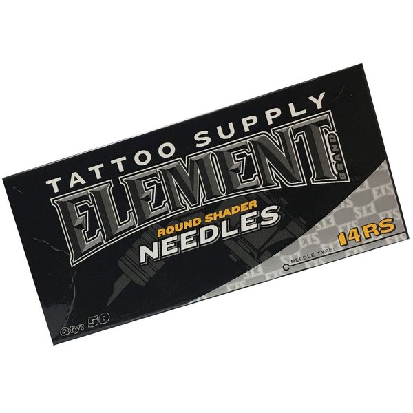 Element Tattoo Supply - Tattoo Needles - Long Bar - Round Shader - Box of 50 - Long Taper - 14RS